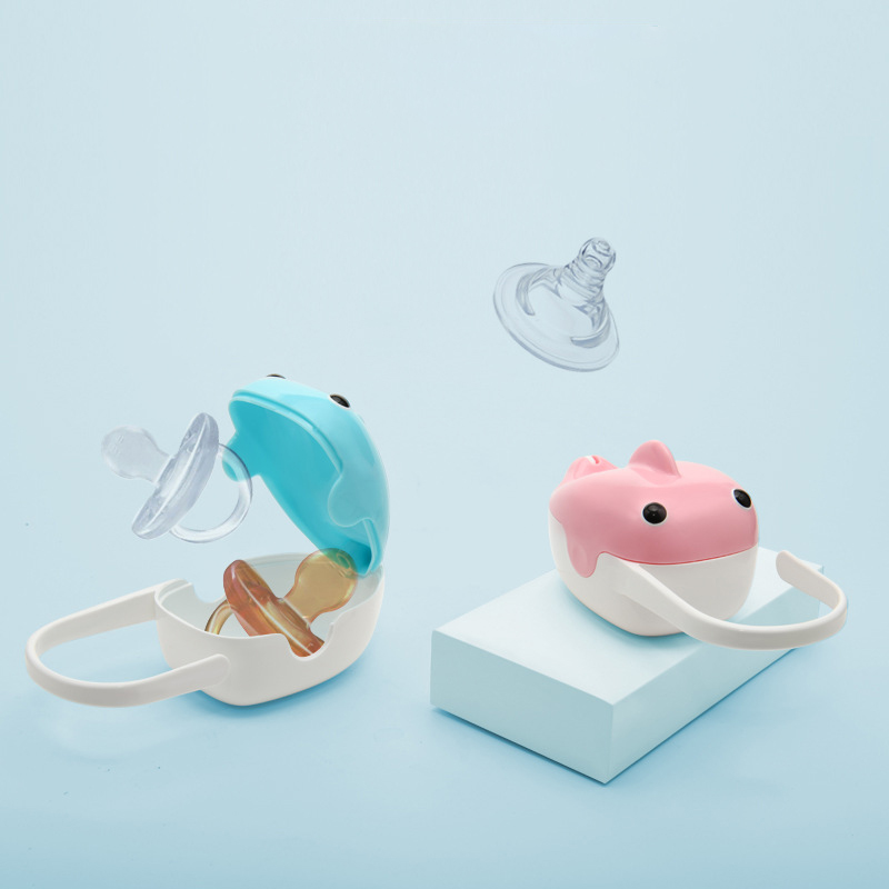 Pacifier containing box portable outgoing baby dust-proof box bites gum hand solid denture box hygiene