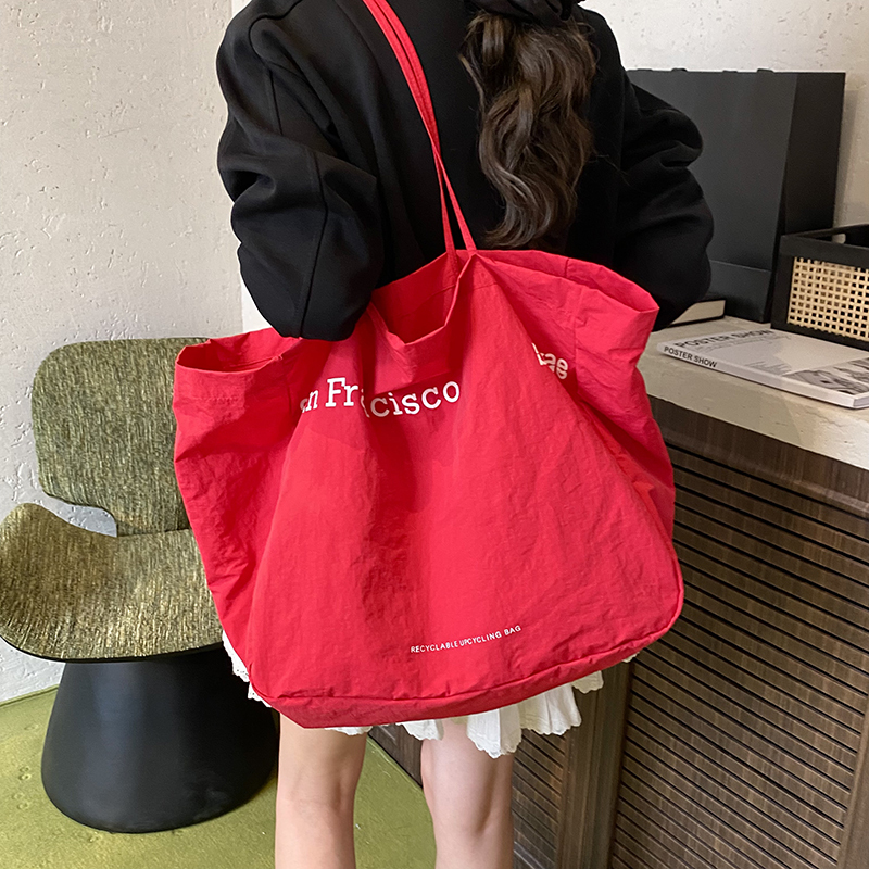 Nylon Lightweight Women's Large-Capacity Shoulder Bag Student Class Commuting Tote Bag Casual Versatile Handbag