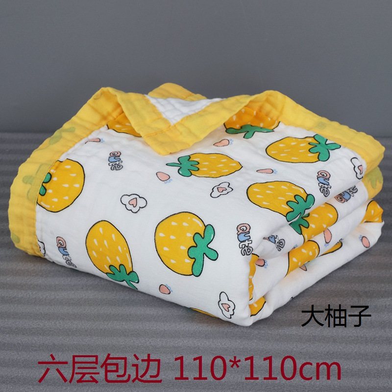 Baby six-layer high-density gauze absorbent bath towel children's cotton large towel newborn wrap wrap blanket blanket towel