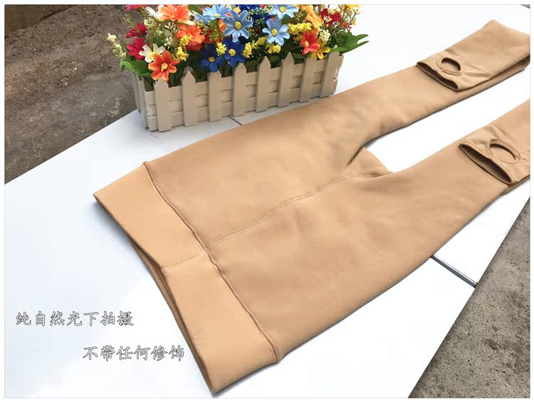 Mặt nạ nổ dây thắt lưng nylon dây xà cạp cộng với nhung dày màu tím nhạt nhung áp lực đã mỏng ấm một quần 1 quần tất đen dẫm gót