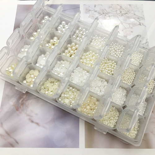 Бусины для маникюра из жемчуга, смешанный японский трехмерный бриллиантовый аксессуар для ногтей, полный комплект
