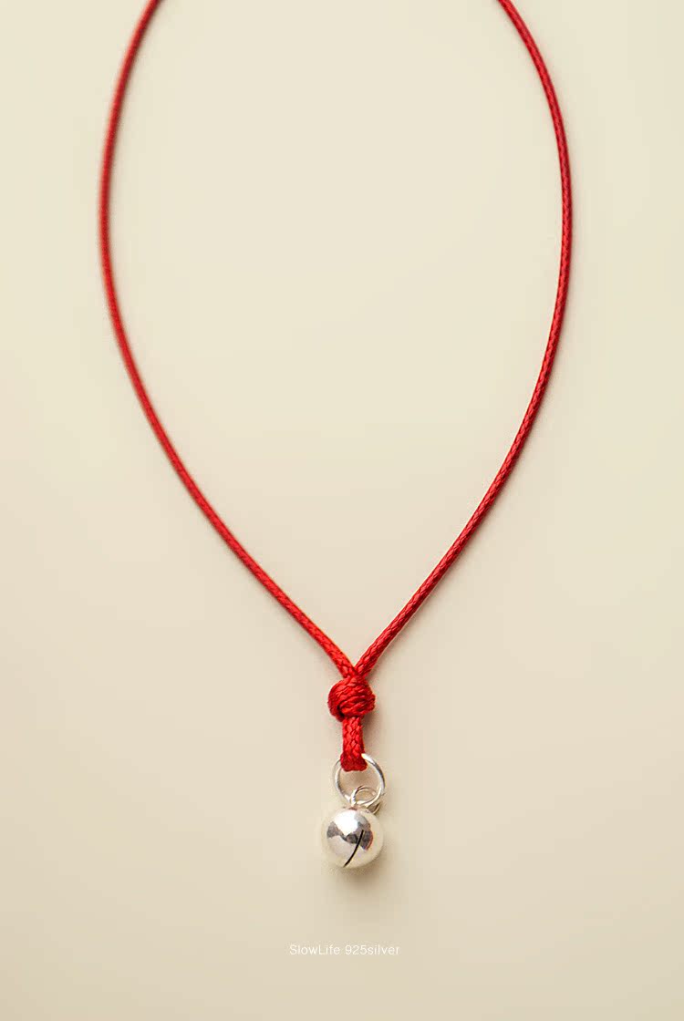 Cuộc sống chậm chạp vòng chân bạc 925 sterling của phụ nữ ban đầu làm bằng tay âm thanh vận chuyển dây đỏ năm nay với khóa bạc 925 lắc chân nữ 10k