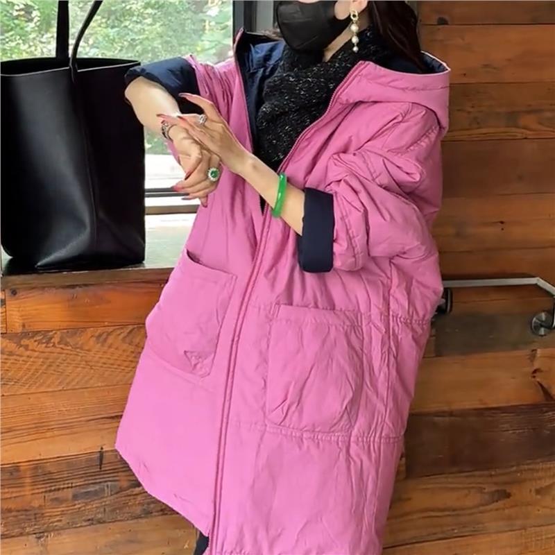 Cotton Jacket, Warm Padded Coat, Loose Plus-Size Cotton Clothing, Thickened Winter Coat, Women's Fashionable Mid-Length Style Cotton Jacket, Warm Padded Coat, Loose Plus-Size Cotton Clothing, Thickened Winter Coat, Women's Fashionable Mid-Length Style