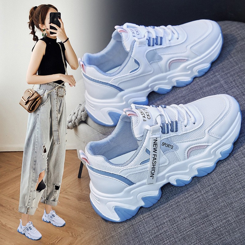 South Korea 2022 Summer new Korean version Old daddy shoes women's ins students running shoes mesh surface breathable heightening sneakers