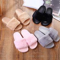 Fluffy slippers women wear 2020 new Korean ins tide shoes autumn and winter home home cotton slippers spring and summer