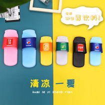 2020 slippers household summer new cola personalized drink can word slippers non-slip indoor parent-child cool slippers
