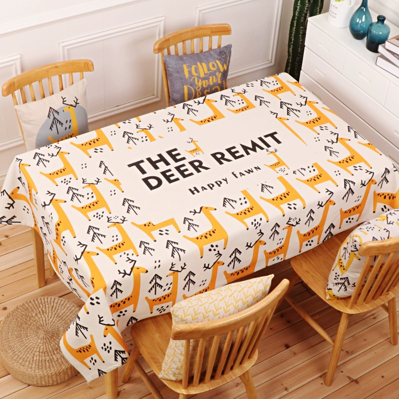 Bắc Âu Mỹ đơn giản khăn trải bàn bằng vải cotton và khăn trải bàn không thấm nước dùng một lần nhỏ tươi tròn bàn hình chữ nhật tùy chỉnh