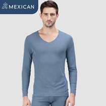 Scarecrow mens business invisible V-neck incognito autumn coat Modal warm one-piece base underwear set XL