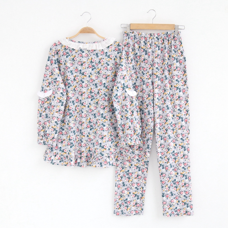 Spot Fen Teng 2018 Mới của phụ nữ Áo len dài tay Cotton Cotton Bộ đồ ngủ gió Cung cấp dịch vụ tại nhà thời trang nữ