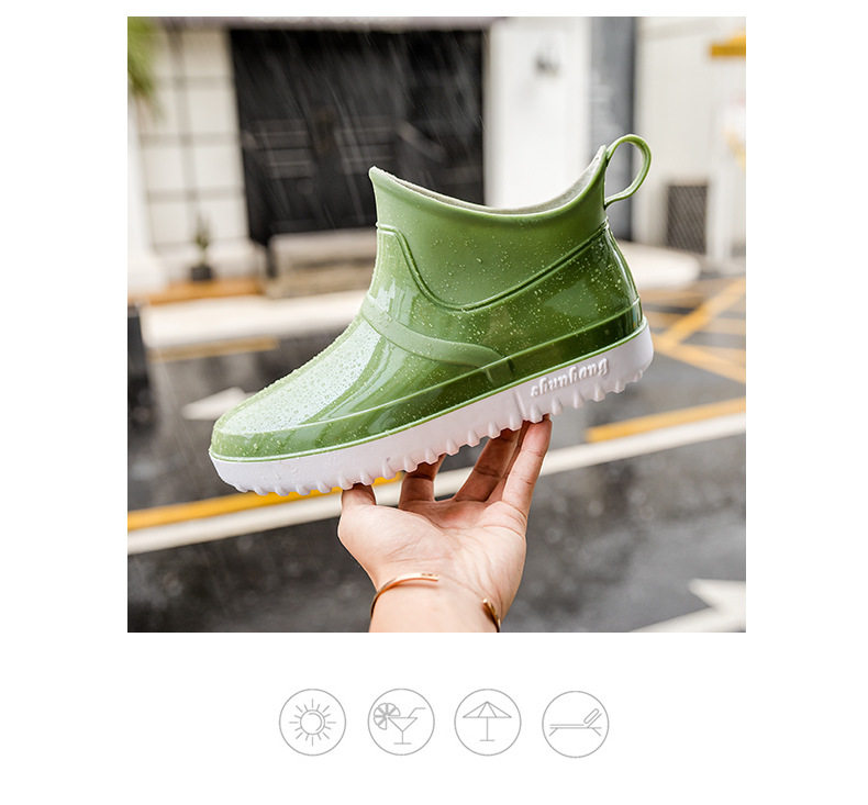 Korean rain boots fashion short tube Japanese rain boots men's lowtop