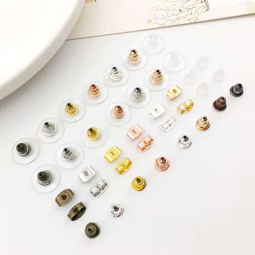 Фрисби, резиновые беруши с бабочкой, золотая пуля, серьги, аксессуар, 100 шт, розовое золото