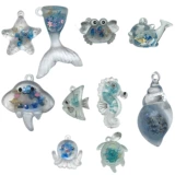 Синяя морская подвеска, мобильный телефон, брелок, серьги, резинка для волос, аксессуары