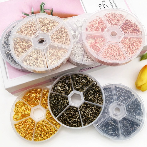 1010pcs одно кружковое кольцевое кольцо кольцо кольцо Железное кружок коробка DIY ручной ювелирные аксессуары с закрытым ртом кольцо кольцо кольцо