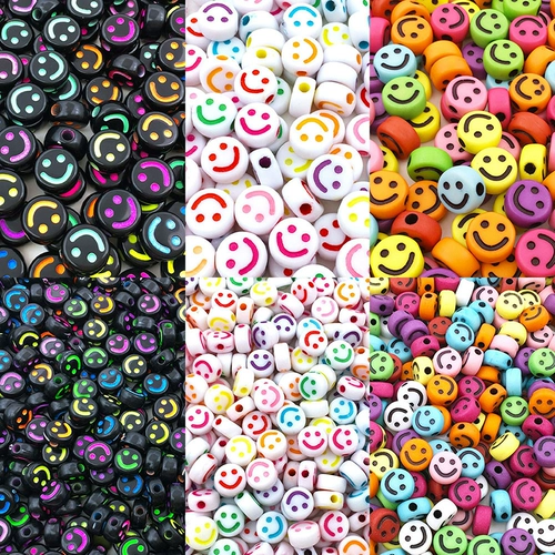 100/Baoyar Flat Beads Улыбающиеся бусины смайливые бусины Bad Diy ручной ювелирные изделия