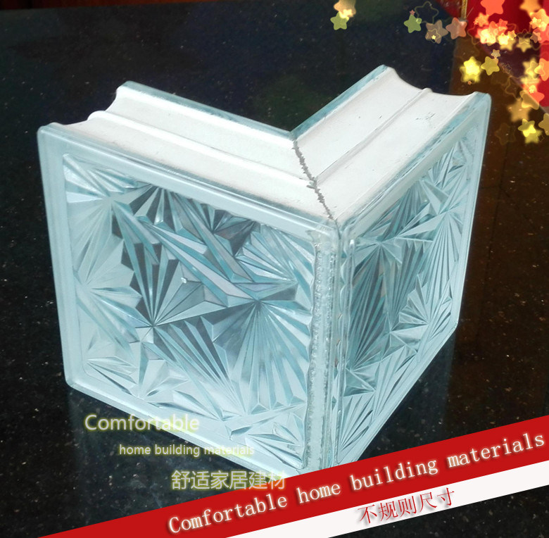 Ice Pattern Custom 90-degree corner closed edge Anomalous Glass Brick Make-up Room Partition Room Background Wall Manufacturer Direct