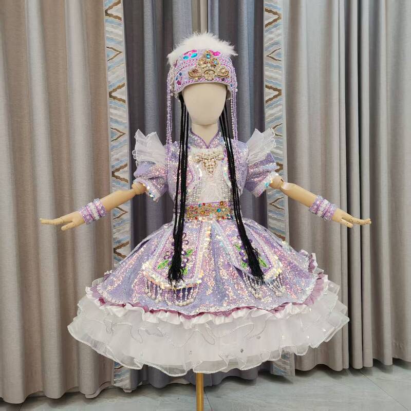 Children's Performance Costumes Xinjiang Performance Outfits Yakxi Grape Valley Hami Little Guli Sarala's Ali Maka La Jun