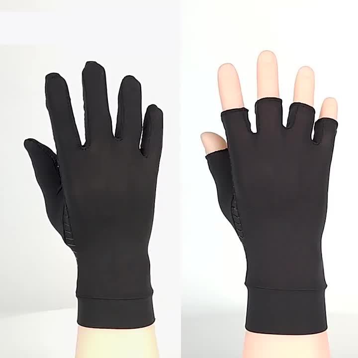 Copper Bamboo Infused Fingerless Arthritis Pain Relief Therapeutic Copper Compression Arthritis