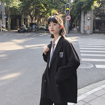 (Spot) loyal dog Small eight pear-shaped homemade-indulgent h dark suit jacket senior autumn loose versatile female