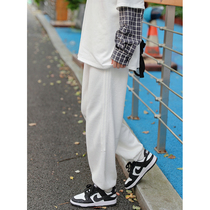 (Spot) loyal dog Small eight pear shaped homemade white cloud crushed straight tube loose slim casual pants 2021 New Women