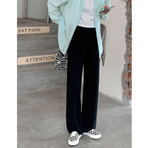 Loyalty Dog Small Eight Pear Shaped Homemade-Night Color Merry Black Soft Straight Cylinder Casual Long Pants Comfort Young Girl Lazy Summer