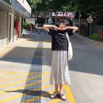 (Spot) loyal dog Small eight pear-shaped homemade-summer wind shadow-floral chiffon skirt sweet student summer umbrella skirt