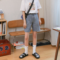 (Spot) loyal dog Small eight pear-shaped homemade thin denim shorts all cool art straight pants summer Women