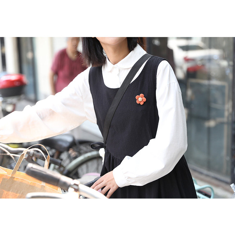 (Spot)Loyal dog Xiao Hachi pear-shaped homemade-wild artifact-Japanese cute college style round neck shirt spring