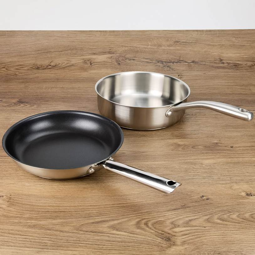 German 304 stainless steel flat bottom pan frying pan Frying Pan Milk Pan thickened without pan-branded Fried Eggs Steak