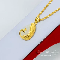 Золото-инкрустированное нефритовое ожерелье с хеман-пиаком