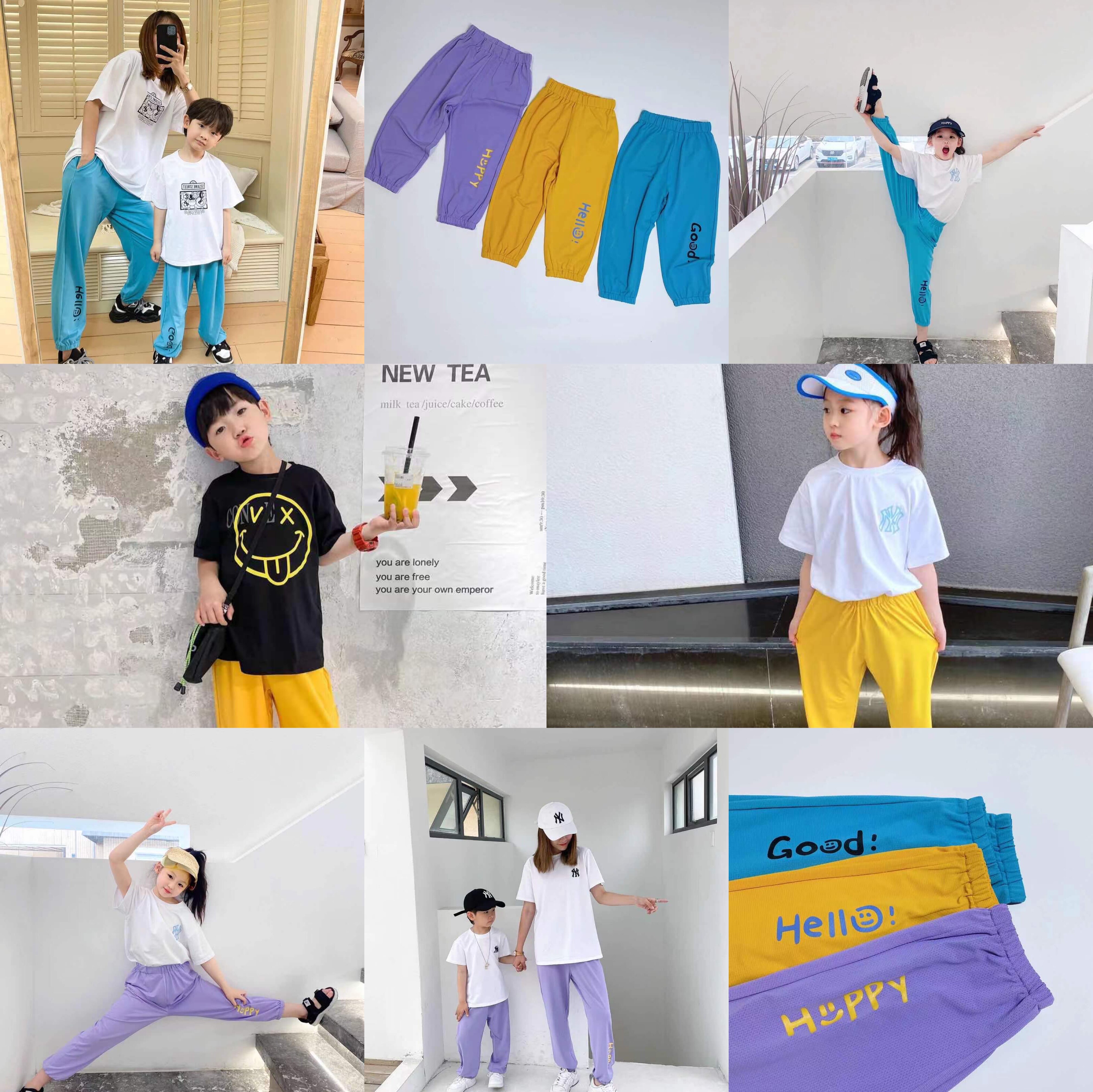 Summer Boys Girls Boys Girls Children 3 Color Parent-Child Sunscreen Pants Lightweight Breathable Elastic Shaking Pants