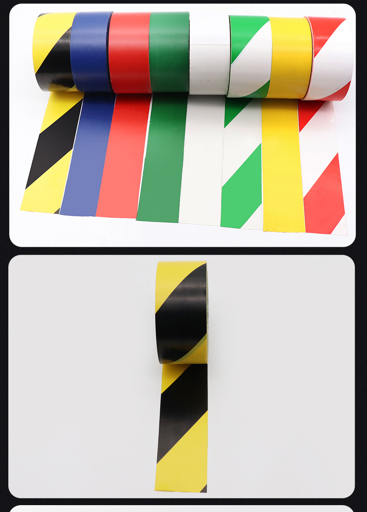 PVC Black Yellow Cảnh báo Băng Cảnh báo Dán màu Zebra Logo Băng Workshop Tầng Băng