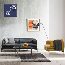 Office sofa coffee table simple modern Italian style Bird grid Creative Studio guest business reception sofa