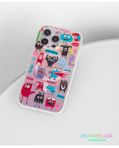 Motimelata Cartoon Monster New MagSafe Wireless Charging Compatible 15, 14, 13, 12 iPhone Case