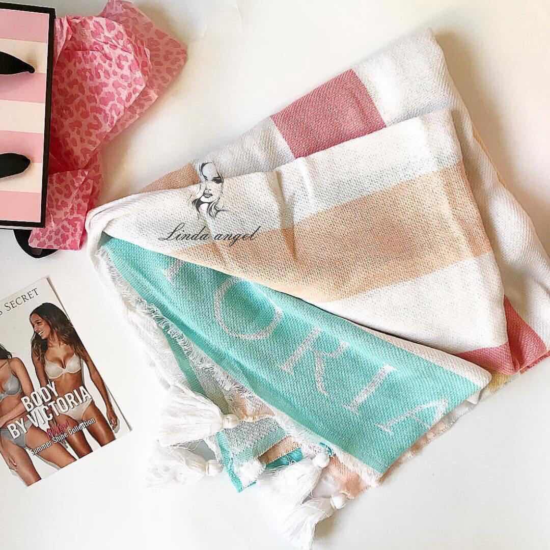 Victoria's Secret Authentic vs Victoria's Secret Striped Beach Towel