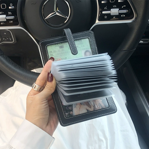 Картхолдер, изысканная маленькая ультратонкая сумка через плечо для водительских прав, из натуральной кожи