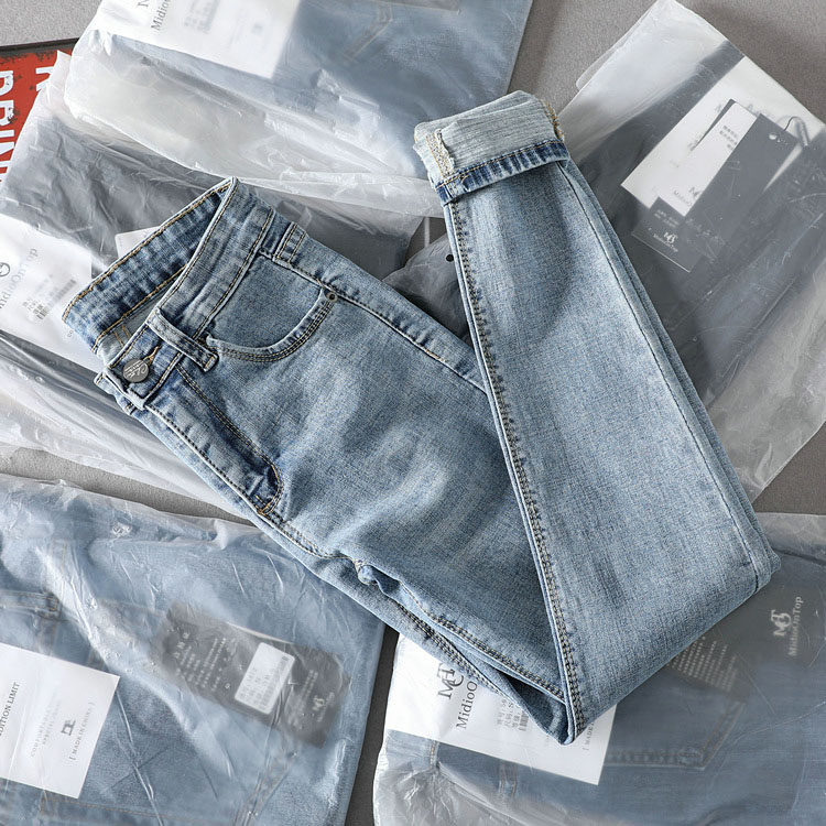 0 39kg 39kg good wearing base ~ 2019 spring foreign trade new small foot pencil jeans female display slim tide