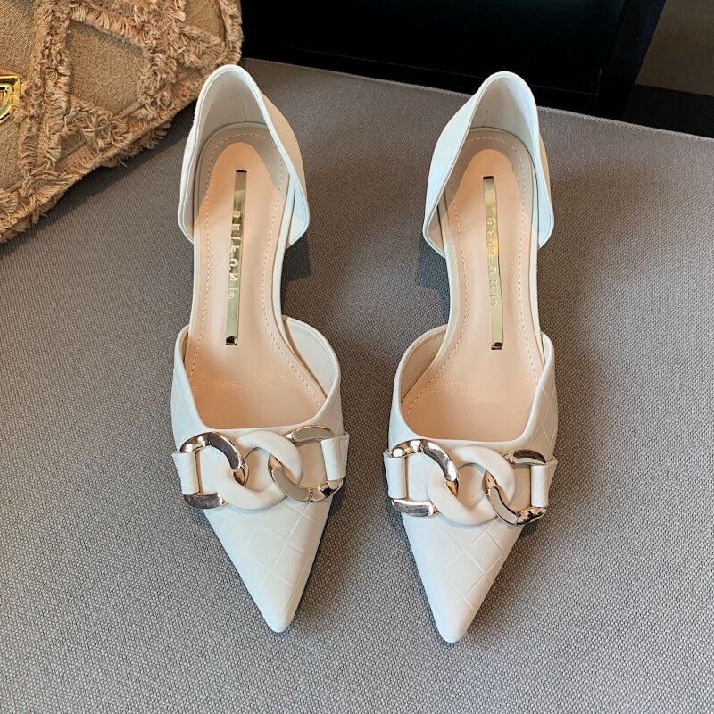 HKANG WING FRANCISCOME Small fresh and elegant head single shoes side empty heels high heels