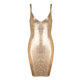 2025 women's summer new sexy suspender V-neck backless bronzing slim-fit hip-covering bandage dress