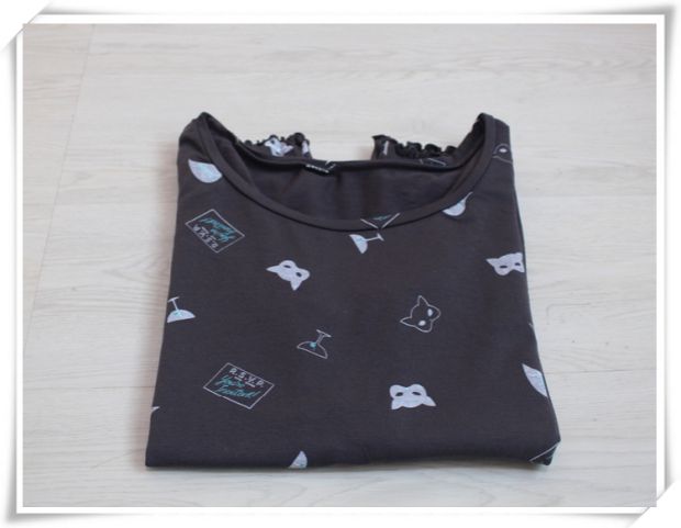 GP hạn chế mèo dễ thương / hoa thanh lịch ngọt ngào Đồ ngủ nữ Nhật Bản cotton dài tay áo đơn áo phong cotton nam