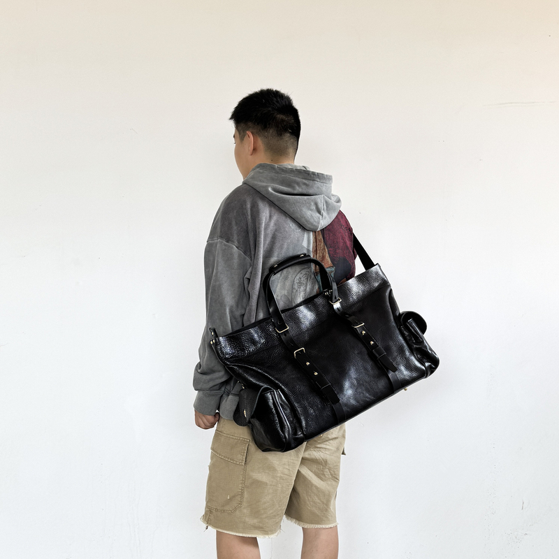 Retro Work Clothing Versatile Genuine Leather Travel Bag, Sports and Leisure Fitness Bag, Shoulder Crossbody Bag, Hand Bag, Luggage Bag, Trendy Retro Work Clothing Versatile Genuine Leather Travel Bag, Sports and Leisure Fitness Bag, Shoulder Crossbody Bag, Hand Bag, Luggage Bag, Trendy