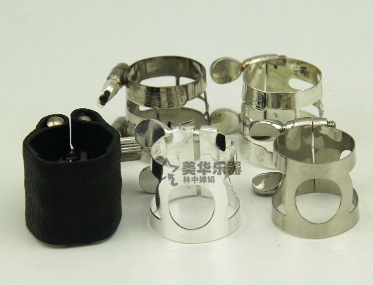 Clarinet nhạc cụ phụ kiện ống đen ống ngậm clip clarinet kim loại da clip kim loại sậy hoop phụ kiện nhạc cụ