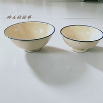 Nostalgia old stock of 80s enamel bowl of jobs yellow