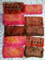 Nostalgic old stock color printed gauze silk props collection