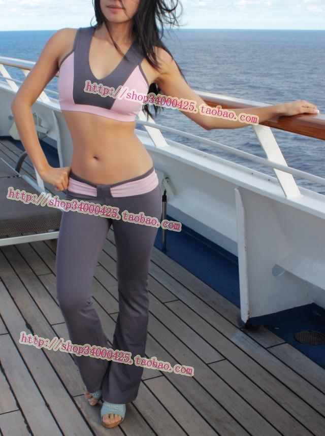 Sports running quick-drying jumping exercise Zhenni Qiao fitness clothes square dance yoga training Latin vest micro-la suit