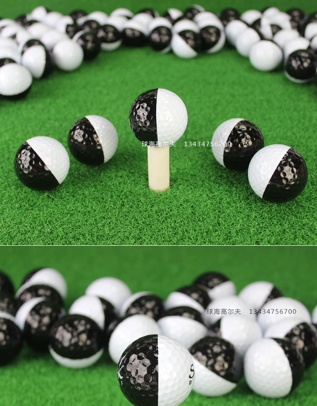 Golf hai màu bóng trắng và bóng quà tặng bóng putt dòng hai lớp bóng tập thể dục trực tiếp có thể được tùy chỉnh Logo