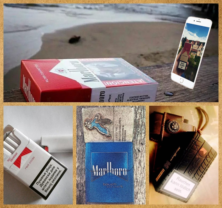 Marlboro Road Tide thương hiệu kim loại siêu mỏng cá tính sáng tạo triều của nam giới ngọn lửa màu xanh lá cây windproof thẳng vào inflatable nhẹ hơn