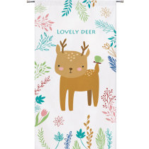 Custom childrens room fabric installation free perforated door curtain cartoon cute partition hanging curtain half curtain decoration