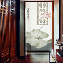 Painting new Chinese style retro blue and white porcelain fabric door curtain partition bedroom anti-mosquito curtain summer household feng shui hanging curtain