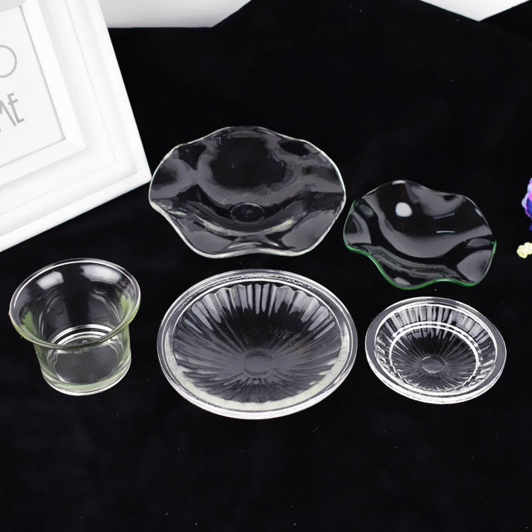 Aromatherapy lotus leaf dish incense tray tray Aromatherapy essential oil lamp stove aromatherapy machine dish Aromatherapy lamp dish glass transparent