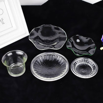 Aromatherapy lotus leaf saucer tray aromatherapy essential oil lamp oven aromatherapy lamp dish glass transparent